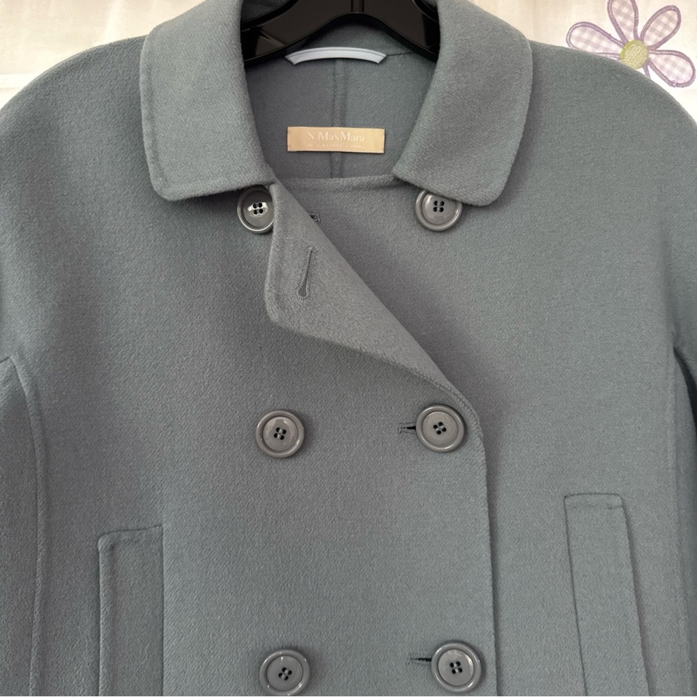 S MaxMara Elegant Grayish blue Pea Coat